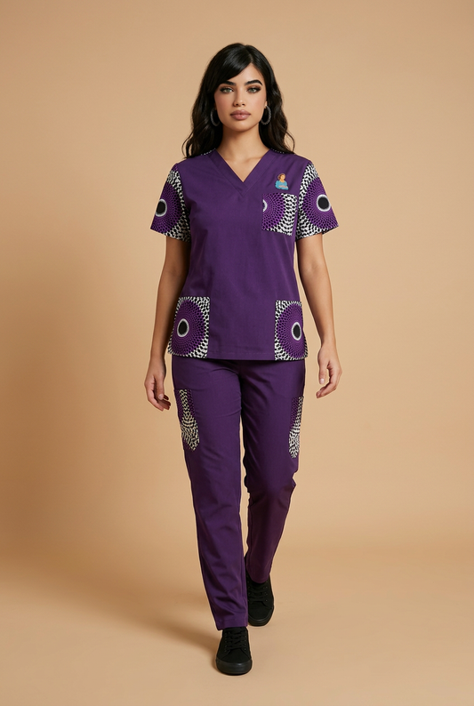 Tenue médicale élégante en Wax - Modèle Velvet