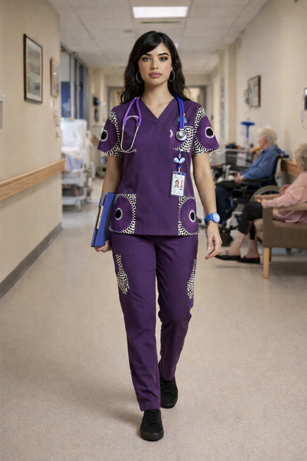 Tenue médicale élégante en Wax - Modèle Velvet