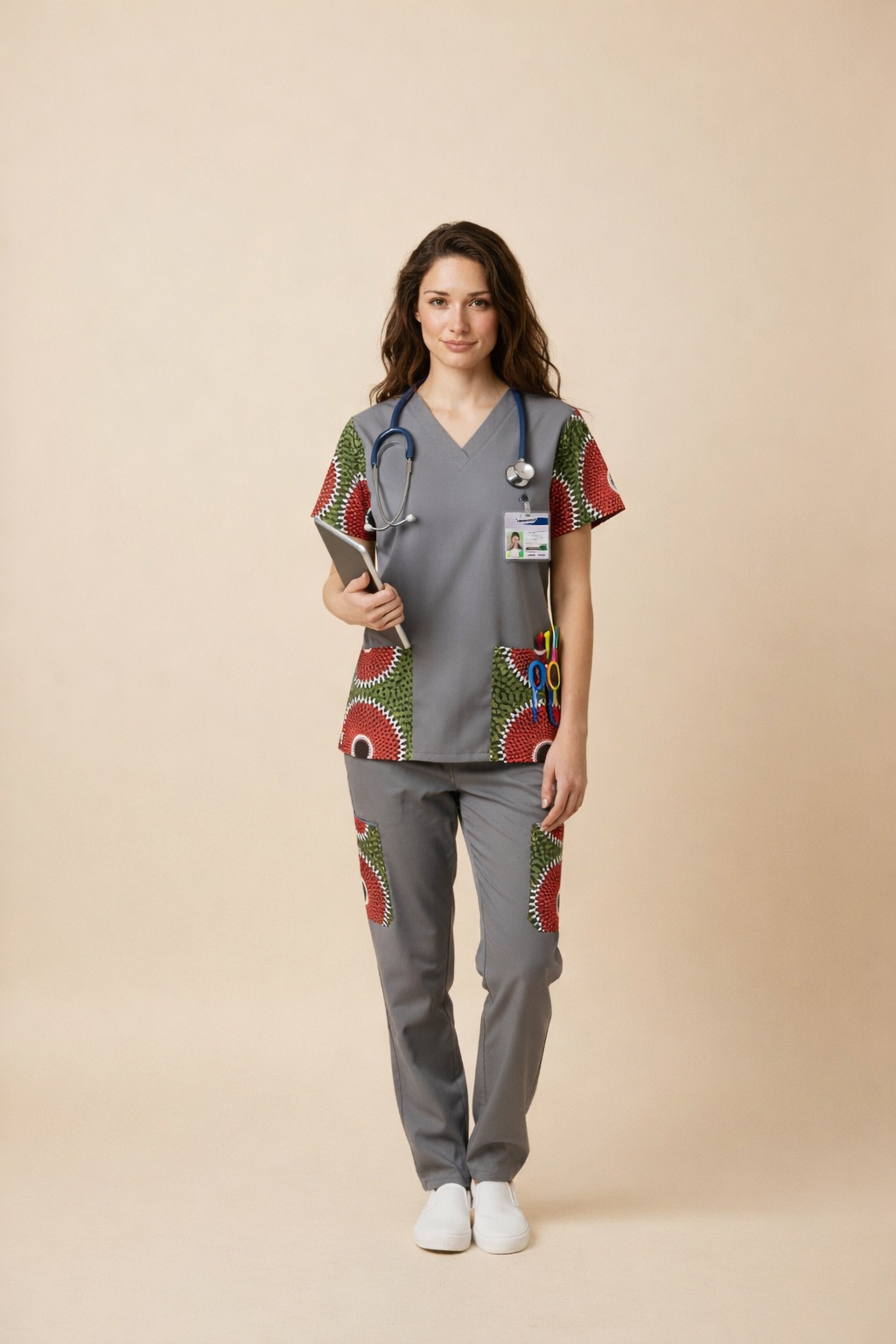 Tenue médicale élégante en Wax – Modèle Rhino